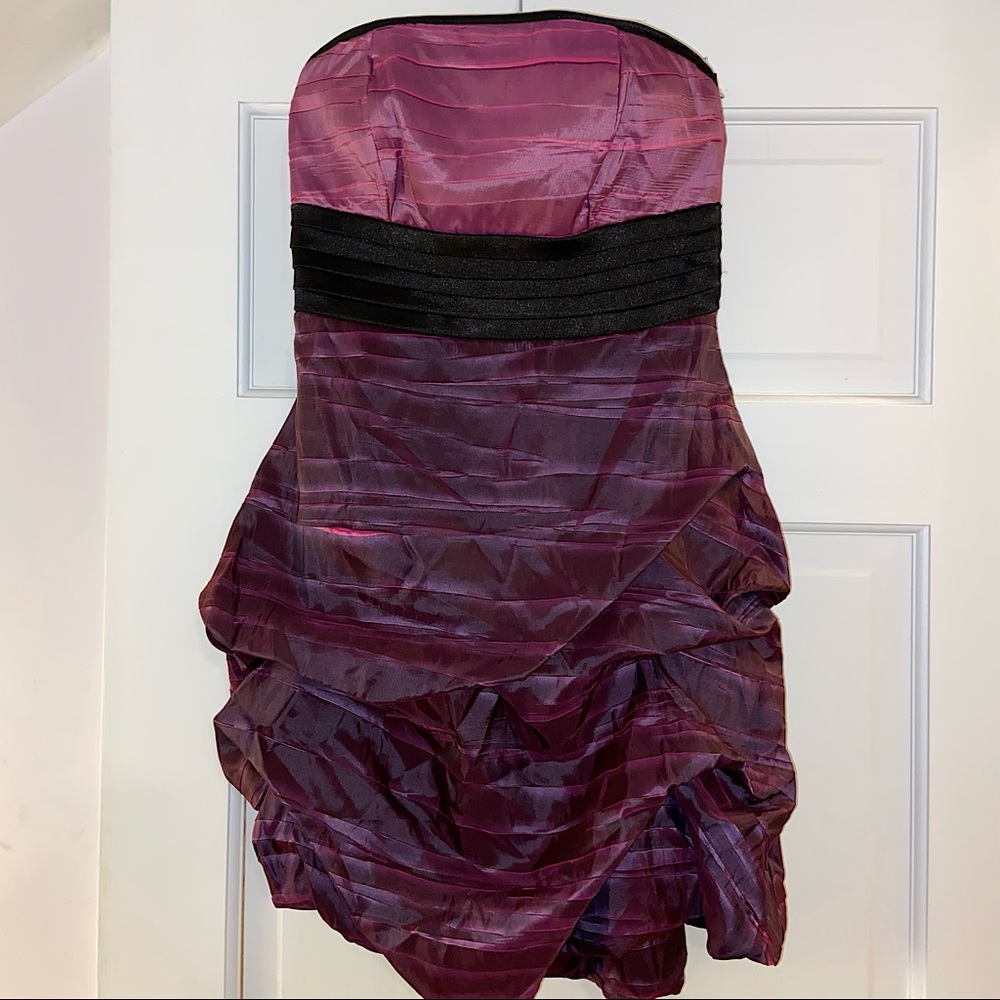 Pink+Purple Strapless XOXO Party Dress